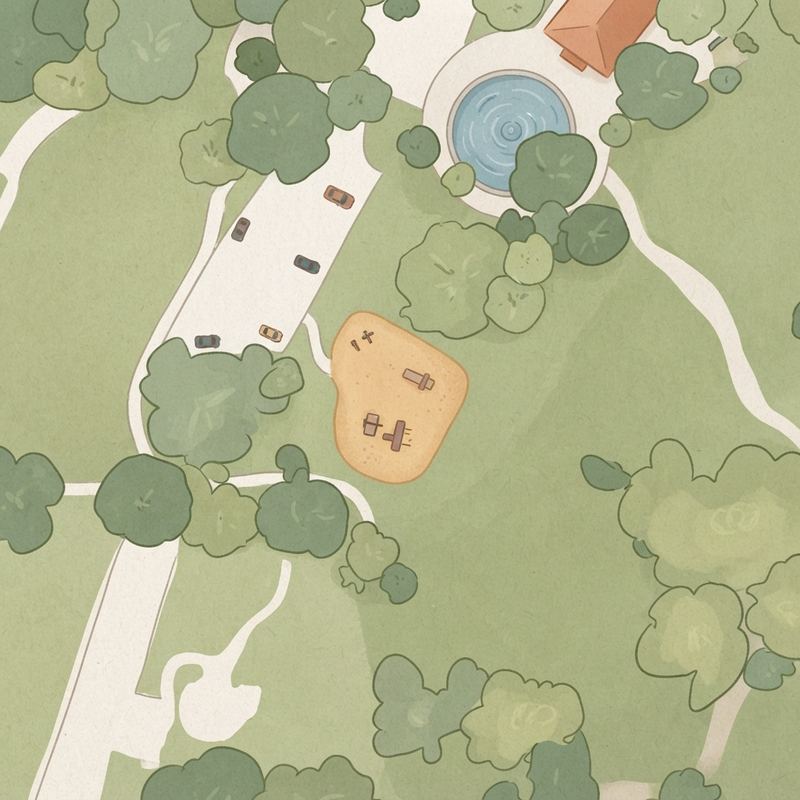 Illustrated map of Dreyfuss Club Point - White Rock Lake Park