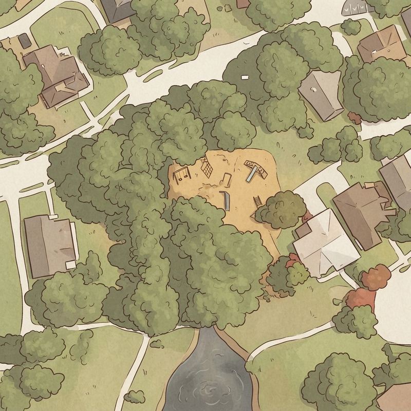 Illustrated map of Duck Pond Park