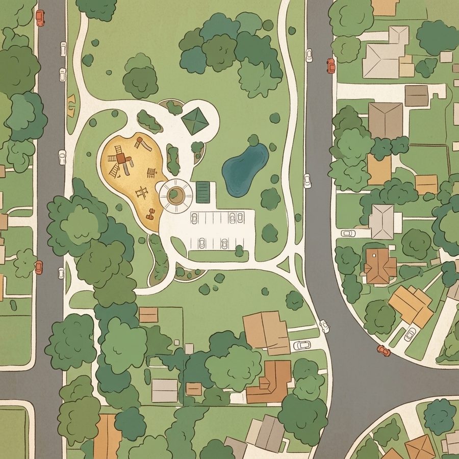 Illustrated map of Duncan Park