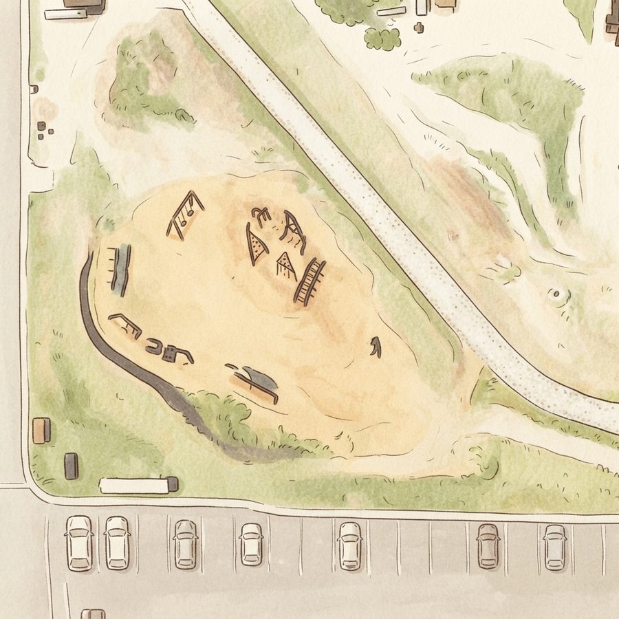 Illustrated map of Dundee Jones Park