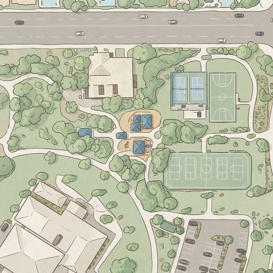Illustrated map of Durango Hills Park