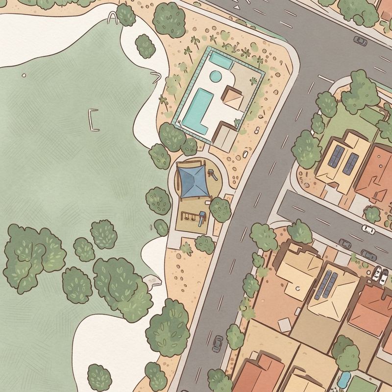 Illustrated map of Durango Park