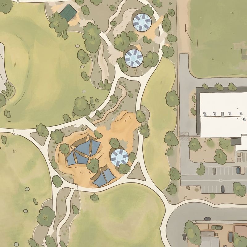 Illustrated map of Dust Devil Park