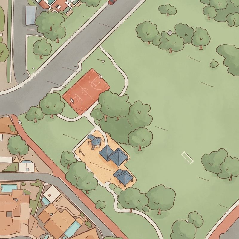 Illustrated map of Dwight Park Playground