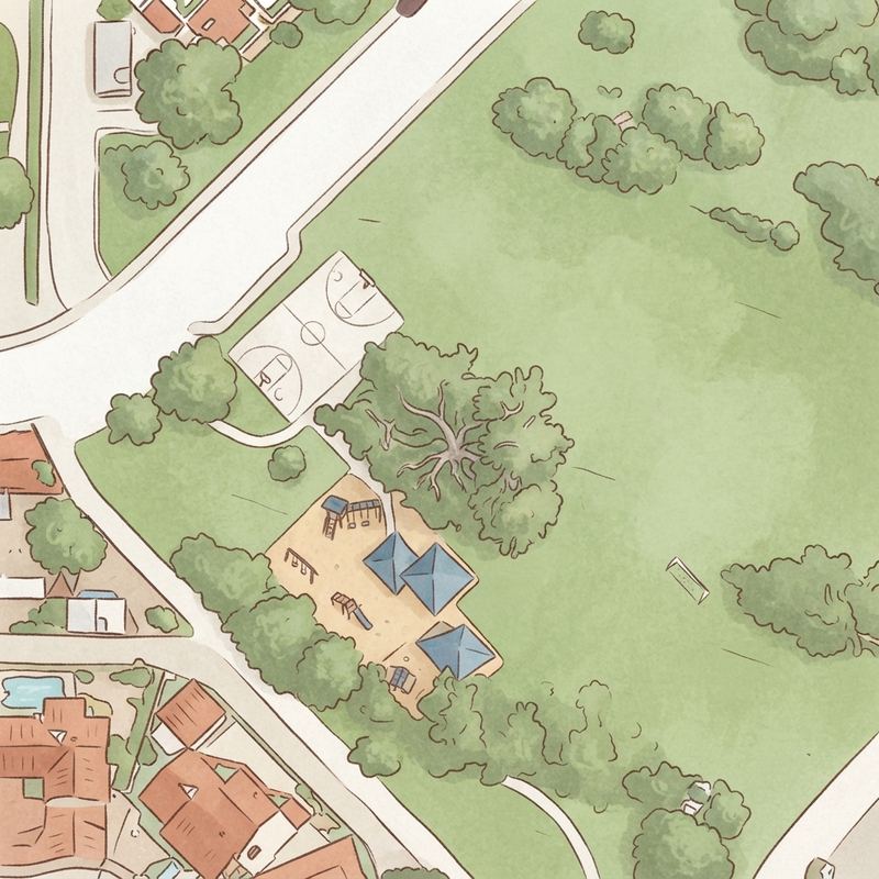 Illustrated map of Dwight Park