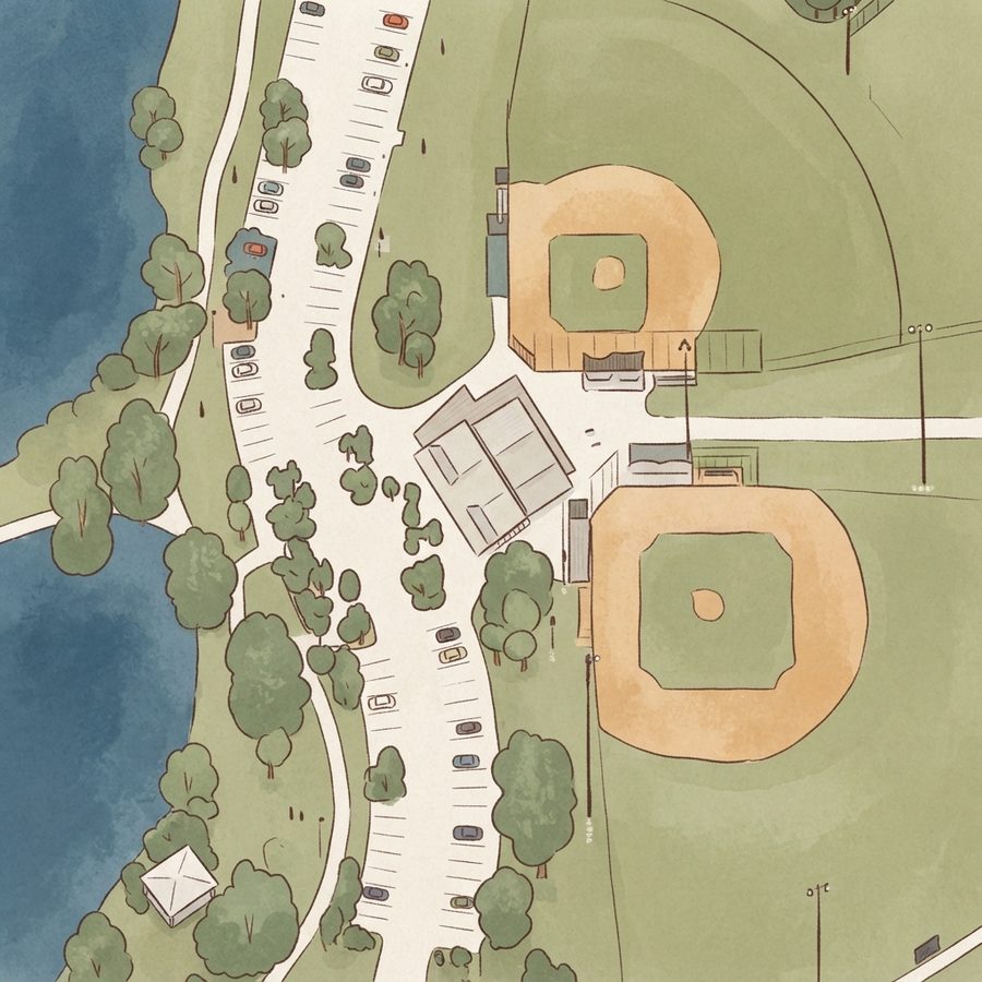 Illustrated map of Eagle Nest Park