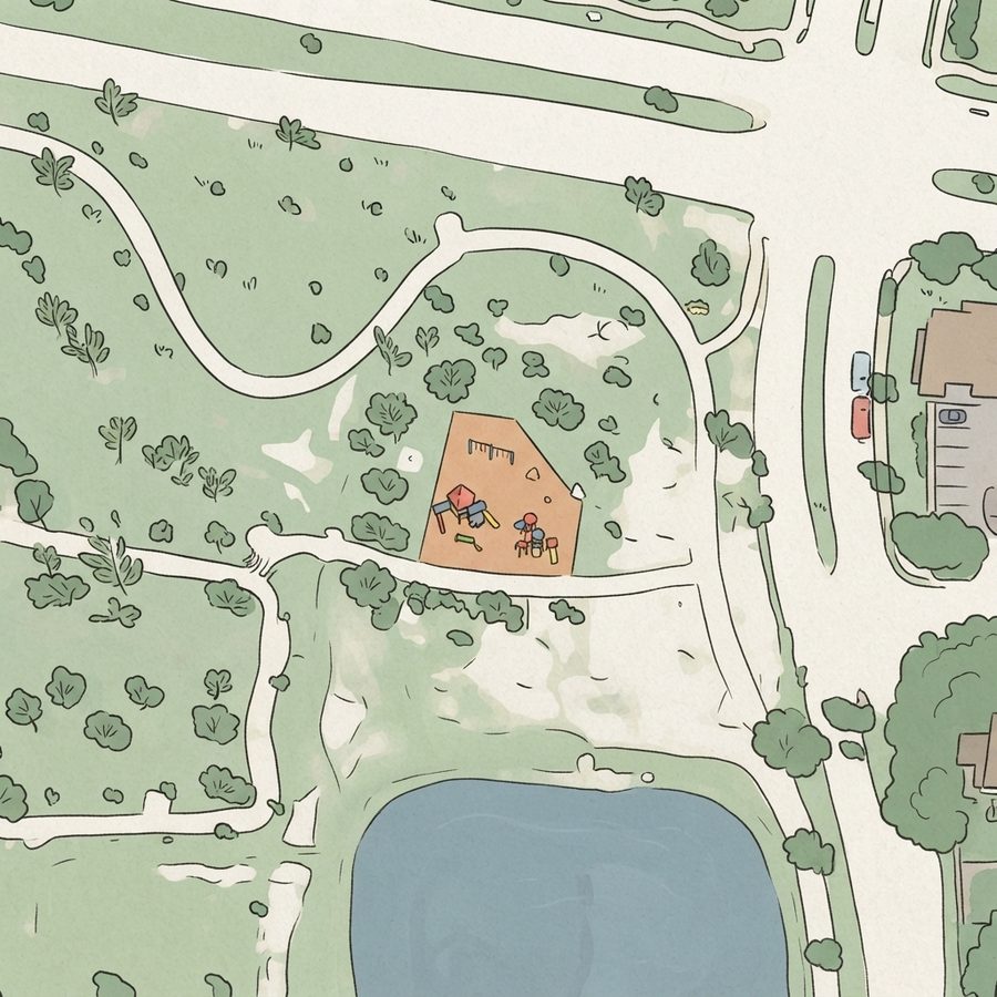 Illustrated map of Eagle Ranch West Pocket Park
