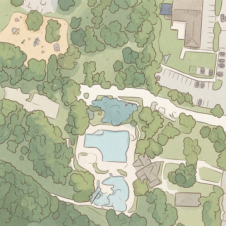 Illustrated map of Eagle Springs Clubhouse Park