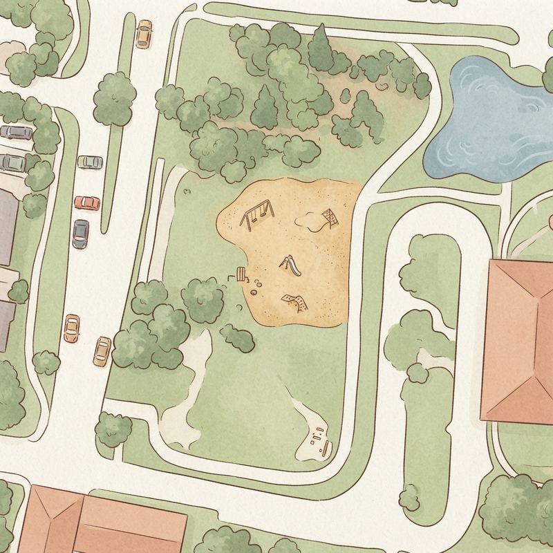 Illustrated map of Eagle Springs Playground
