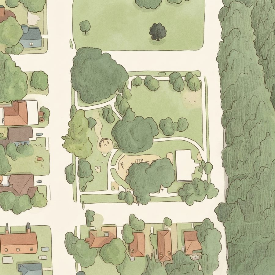 Illustrated map of Earl Henderson Park
