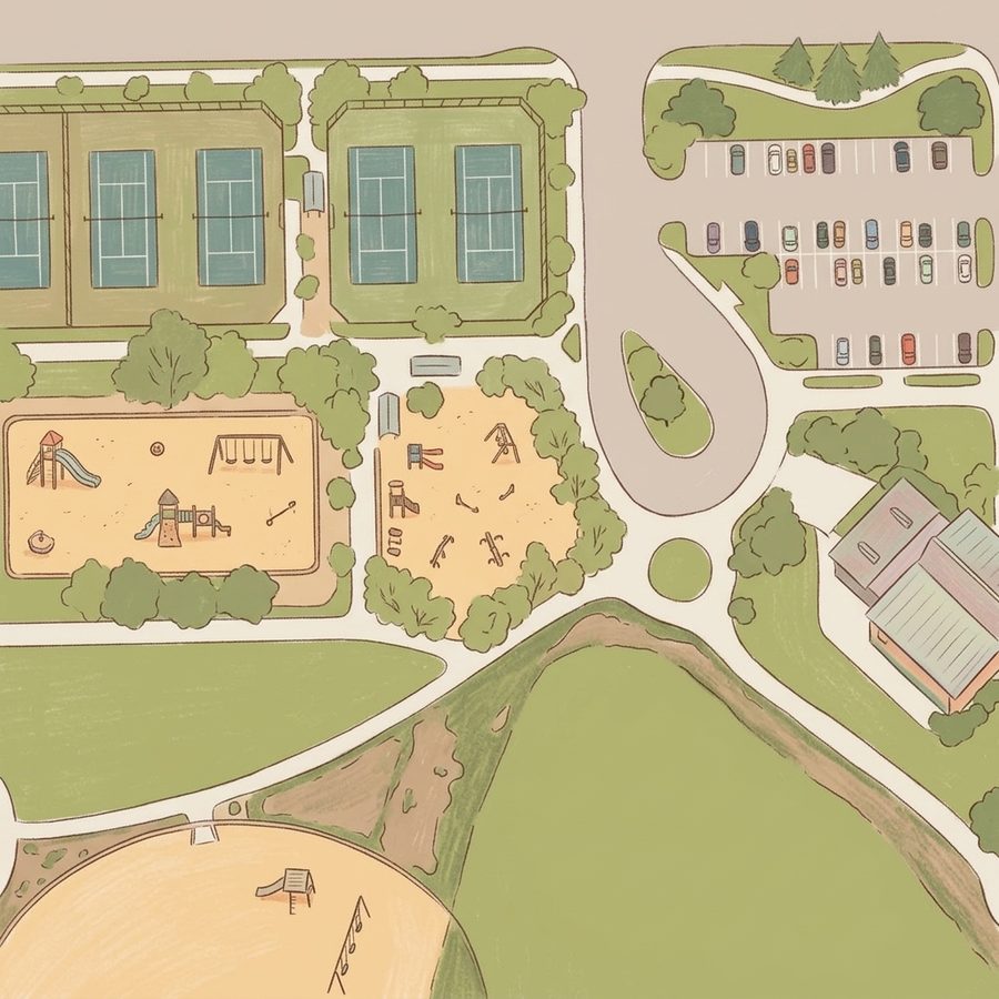 Illustrated map of East Boulder Community Park