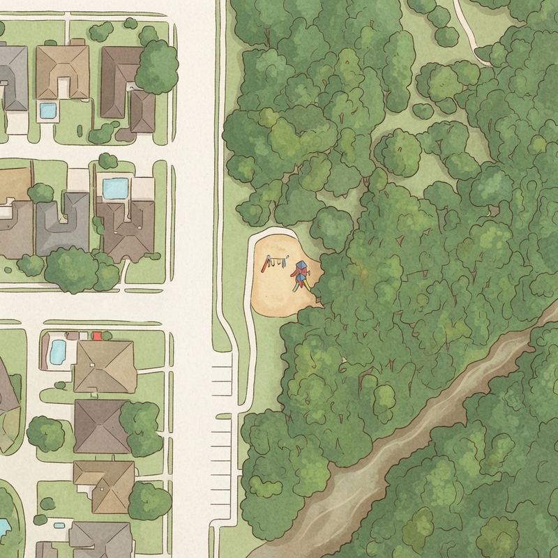 Illustrated map of East Glen Greenbelt Park