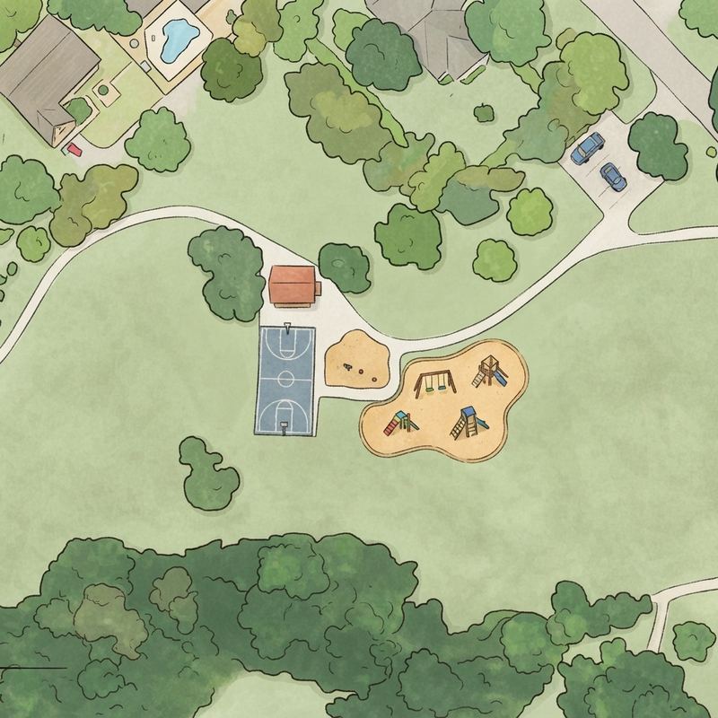 Illustrated map of Eastern Hills Park