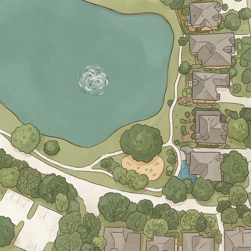 Illustrated map of Easton park