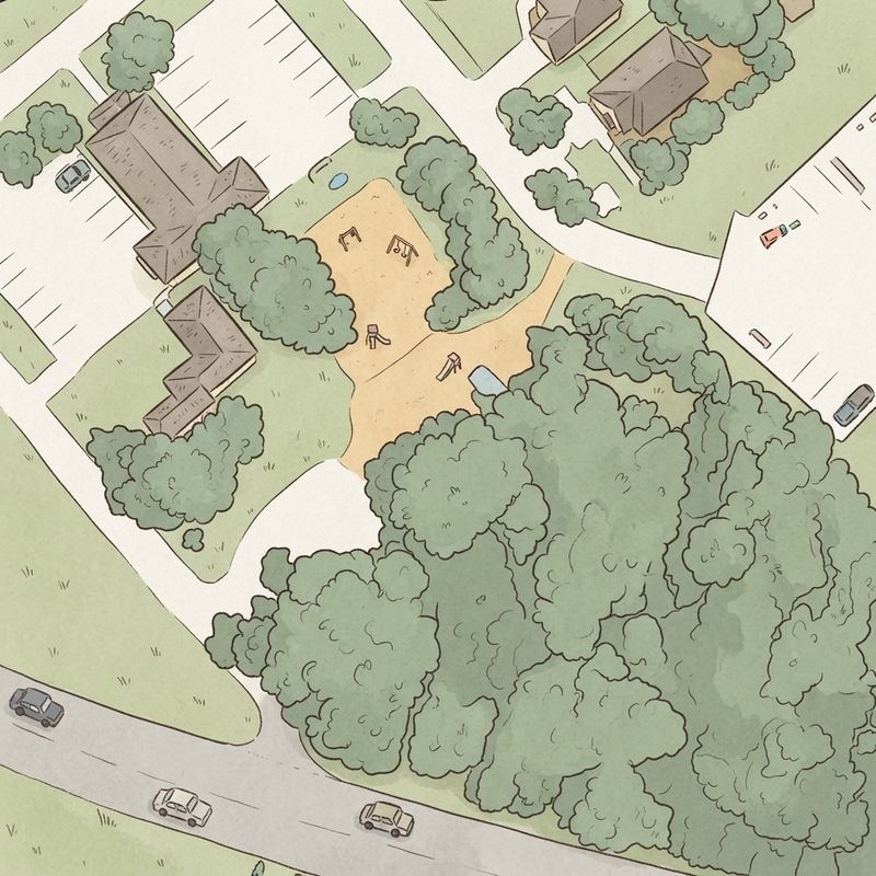 Illustrated map of Eastside Park