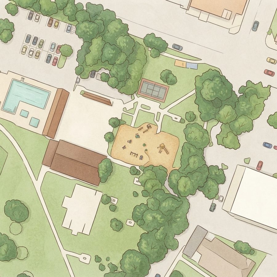 Illustrated map of Eastwood Park