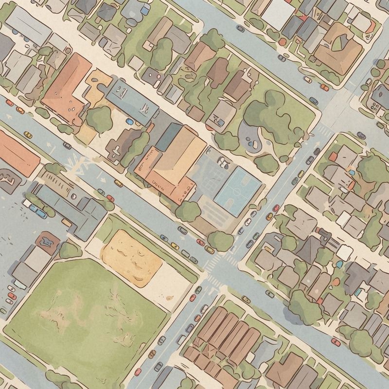Illustrated map of Ebers Street Park and Playground