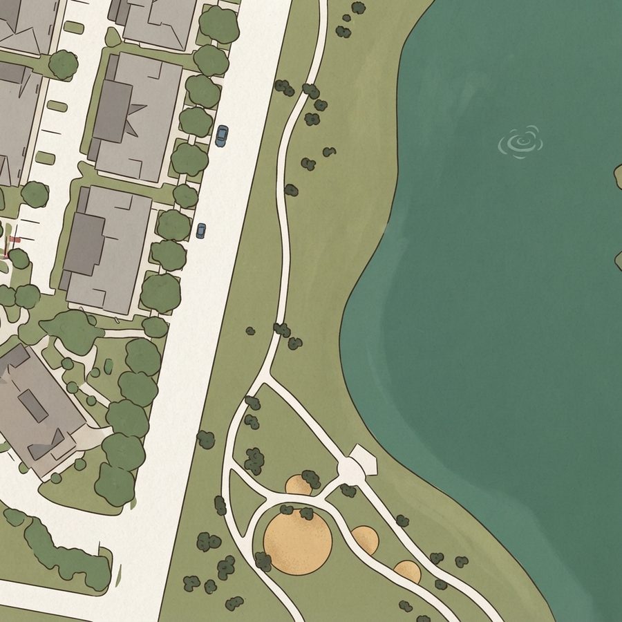 Illustrated map of Edgewater Park