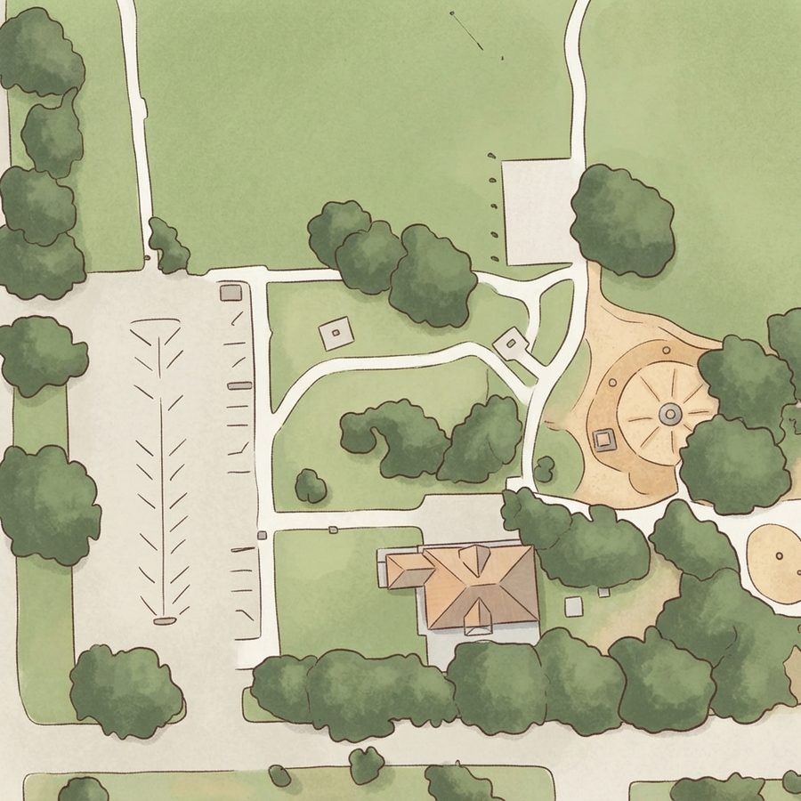 Illustrated map of Edgewood Park.