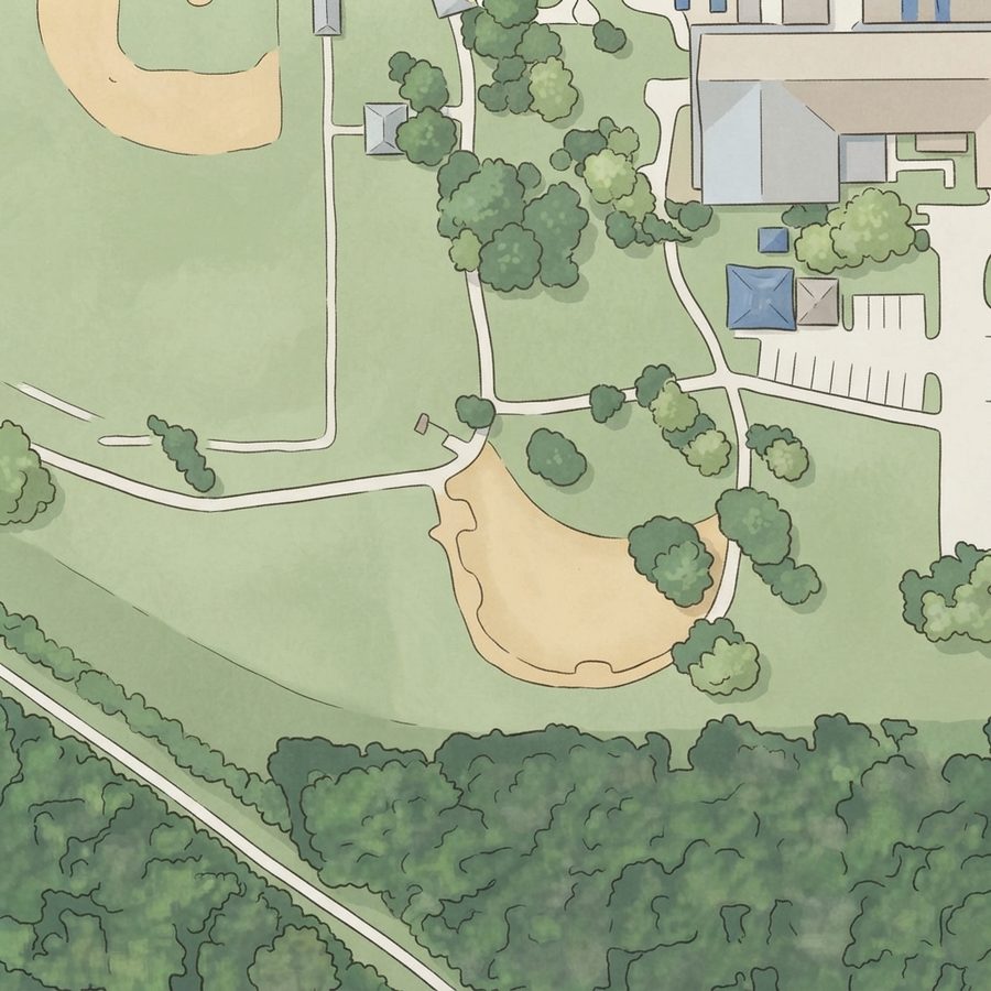 Illustrated map of Edna Mae Washington Park