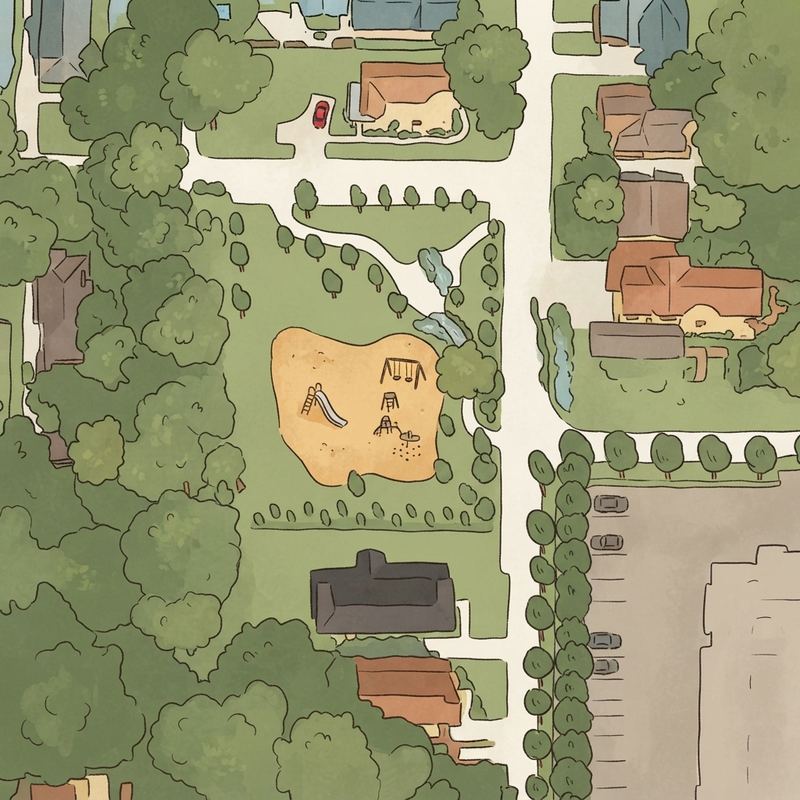 Illustrated map of Egan Park