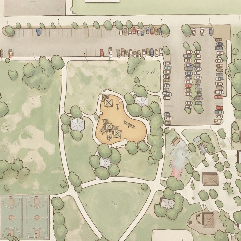 Illustrated map of El Oso Park