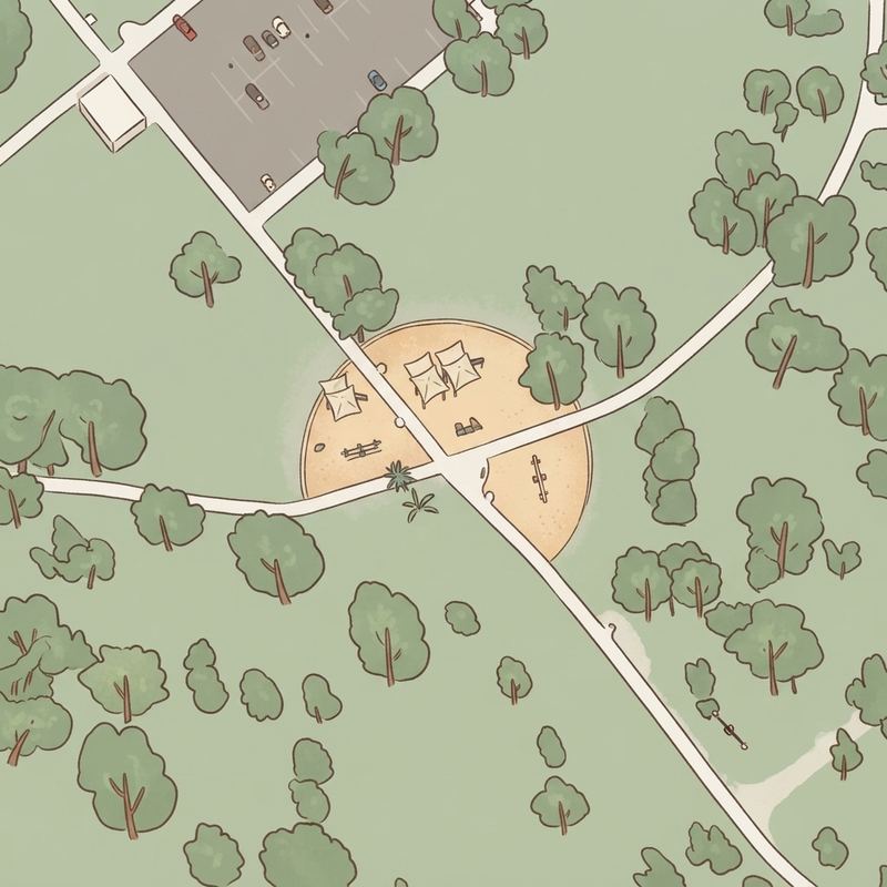 Illustrated map of El Prado Park