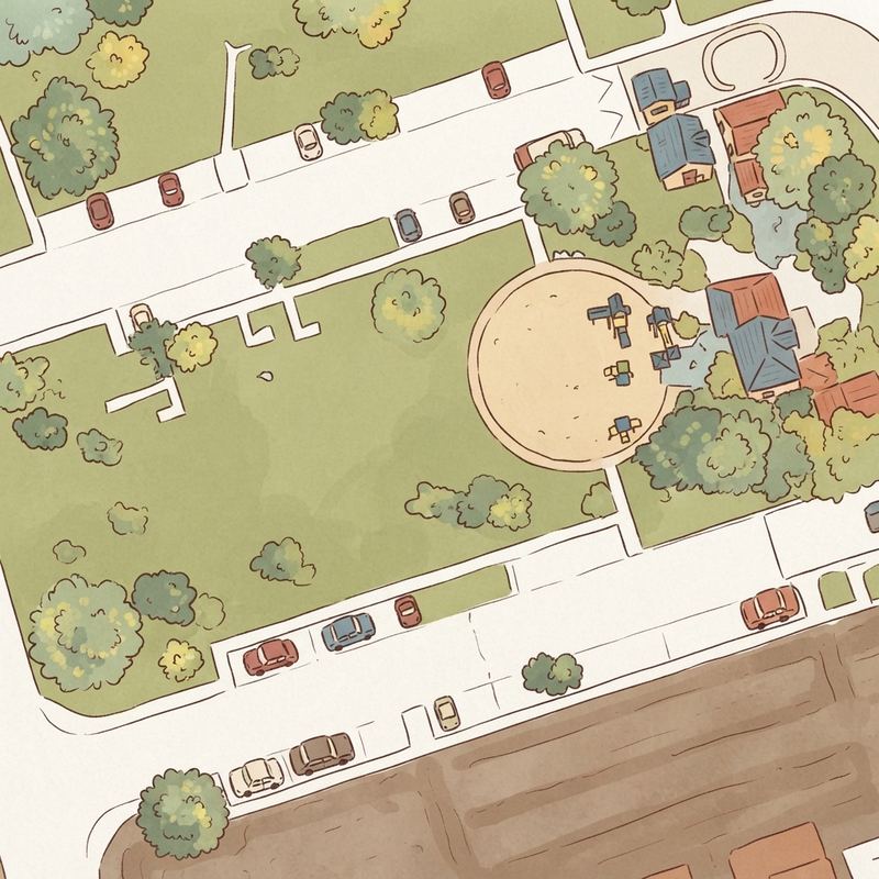 Illustrated map of El Toyon Recreation Center