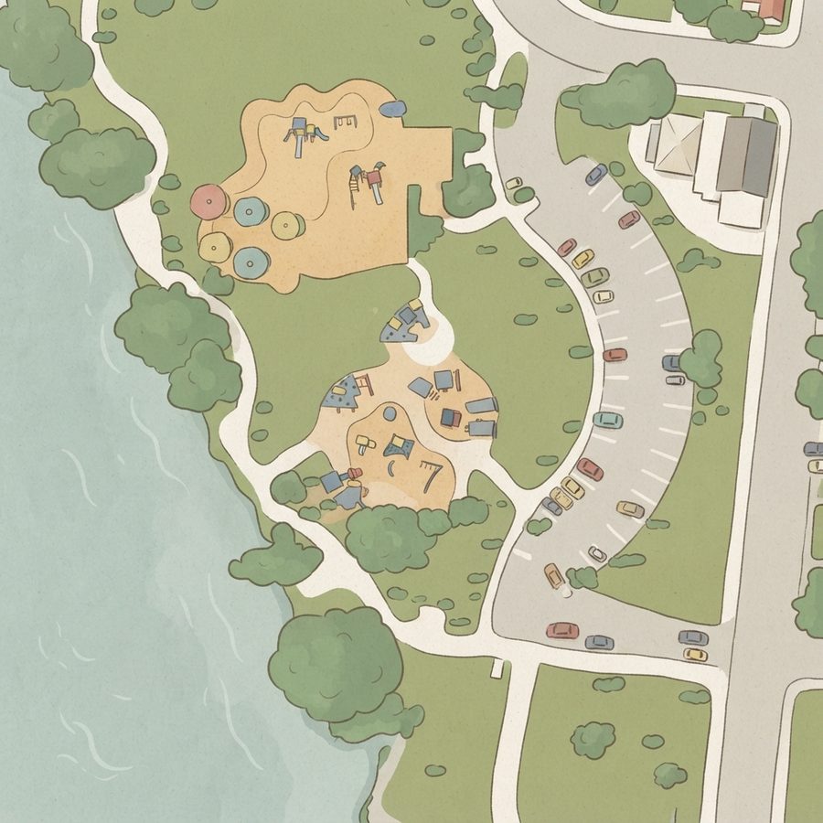 Illustrated map of Elemendorf Lake Park Trailhead