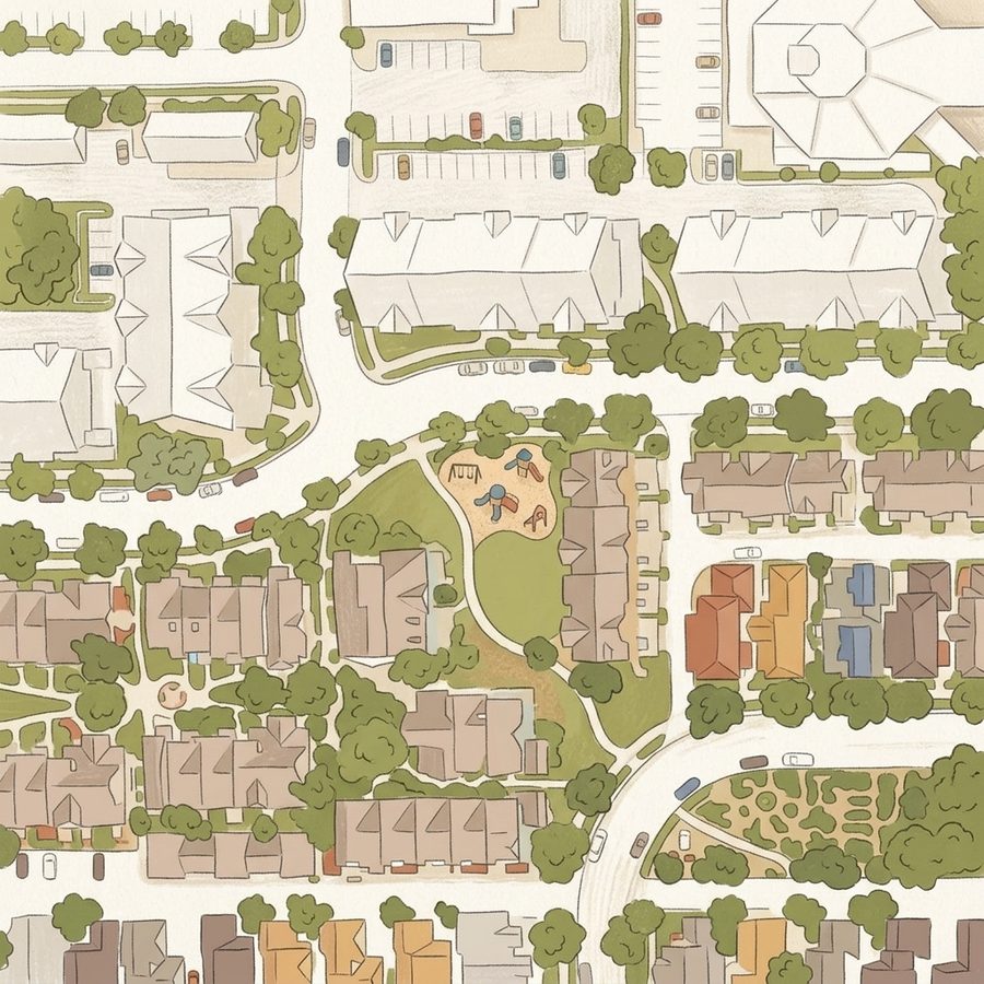 Illustrated map of Elitch Gardens Playground