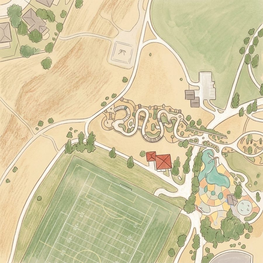 Illustrated map of Elk Ridge Park