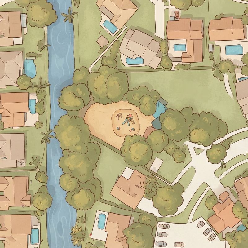 Illustrated map of Ellie Kozak Park