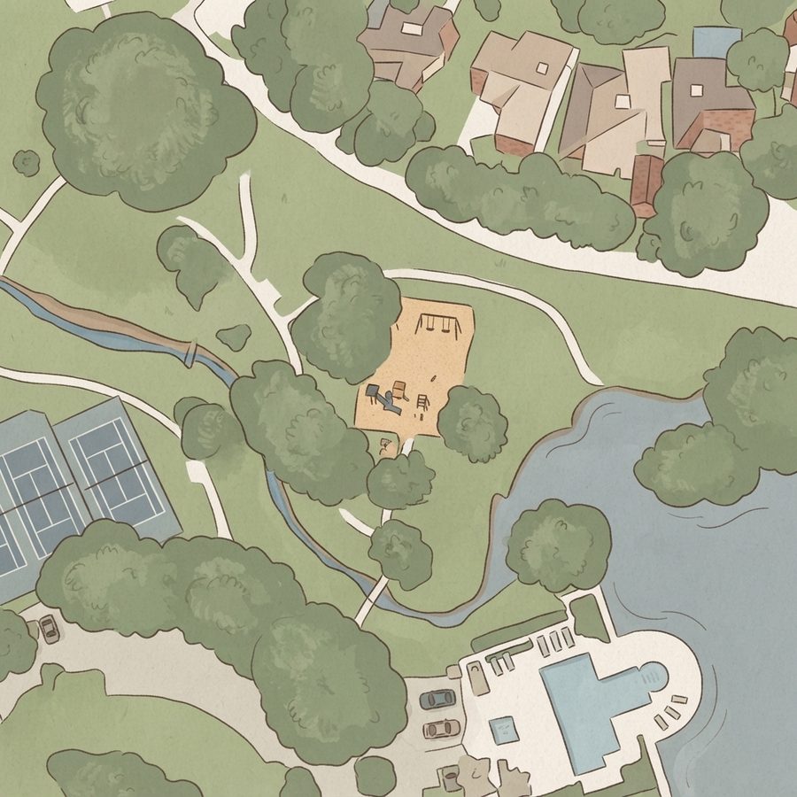 Illustrated map of Ellis Creek Park