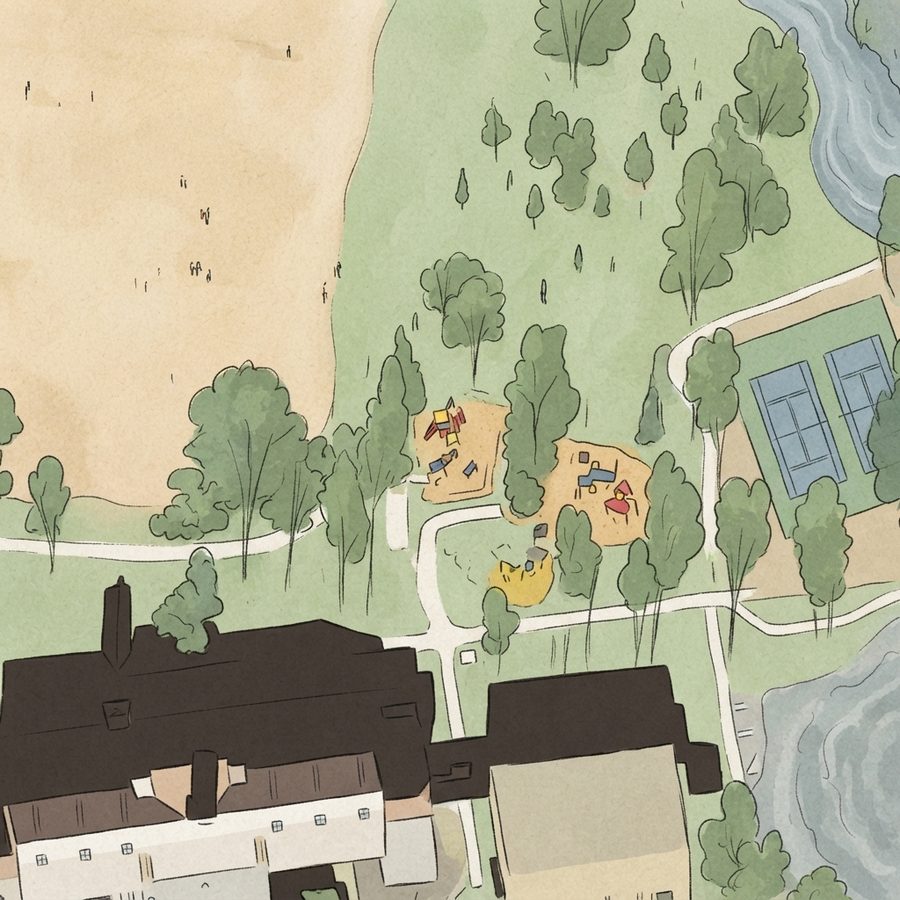 Illustrated map of Elmington Park