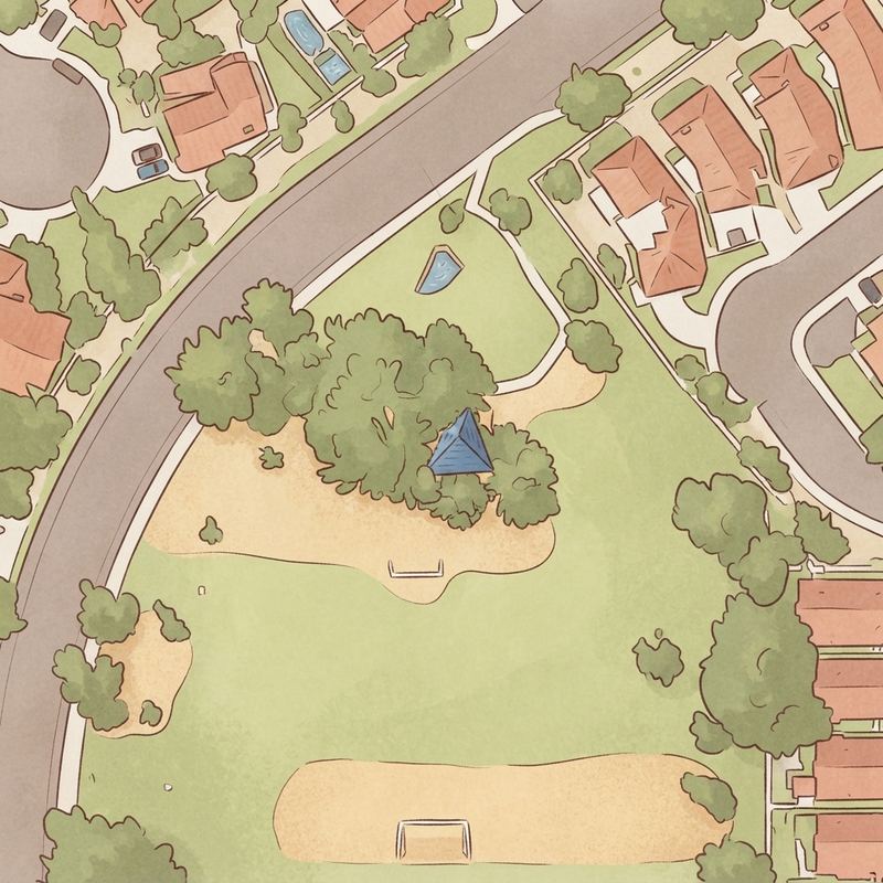 Illustrated map of Emerald Bay Park - Val Vista Lakes