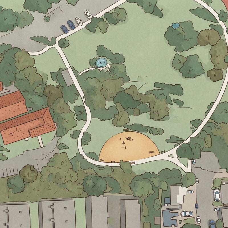Illustrated map of Emerald Hills Neighborhood Park