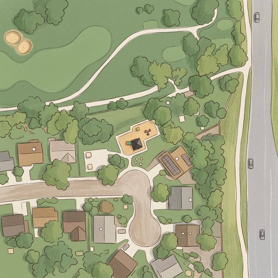 Illustrated map of Emil J Schneider Park