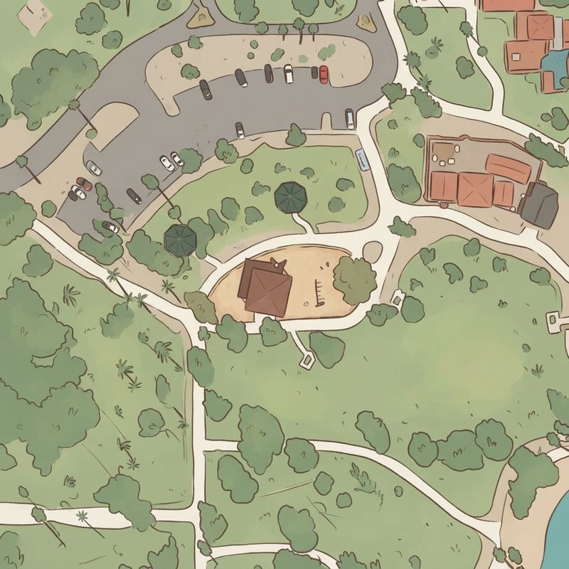 Illustrated map of Encanto Park