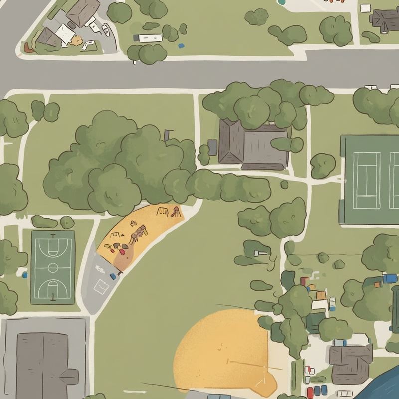 Illustrated map of Encanto Park