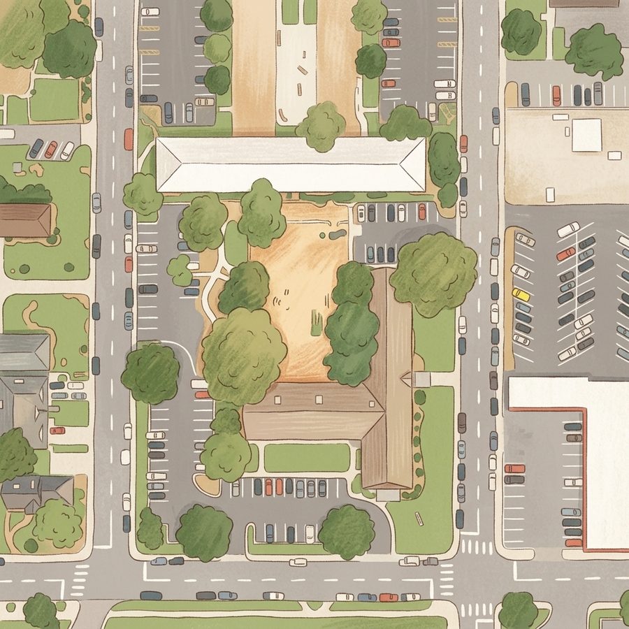 Illustrated map of Englewood 3 Wall Handball Courts