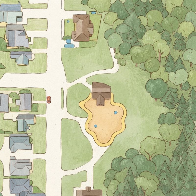 Illustrated map of Enota Park