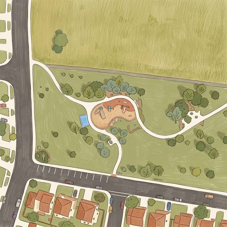 Illustrated map of Ensenada Park