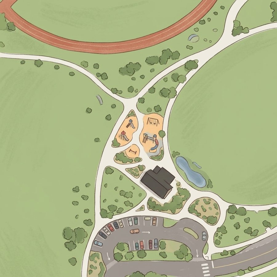 Illustrated map of Erie Community Park