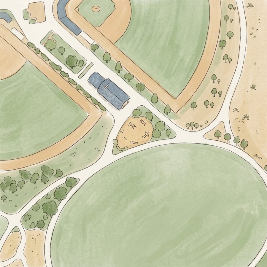 Illustrated map of Erie Revolution Pumptrack