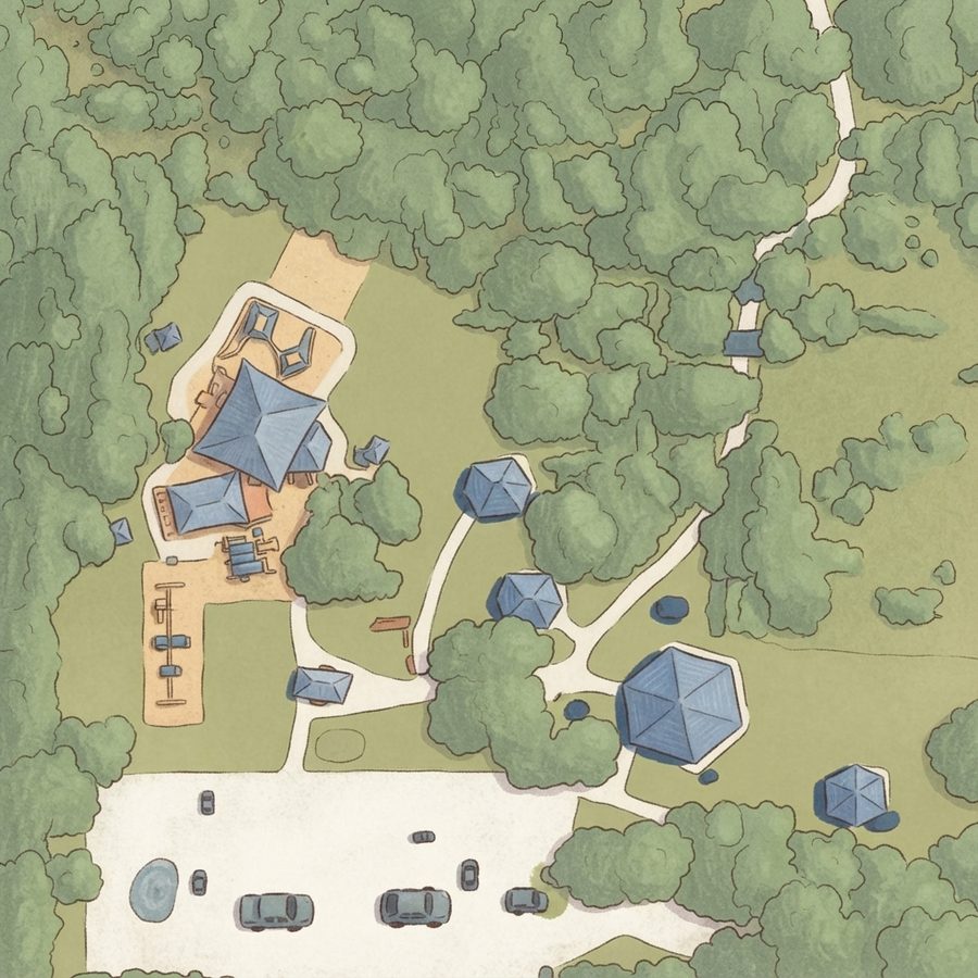 Illustrated map of Ernie Roberts Park
