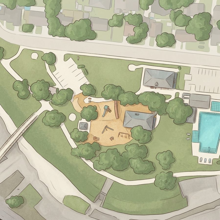 Illustrated map of Escobar Park
