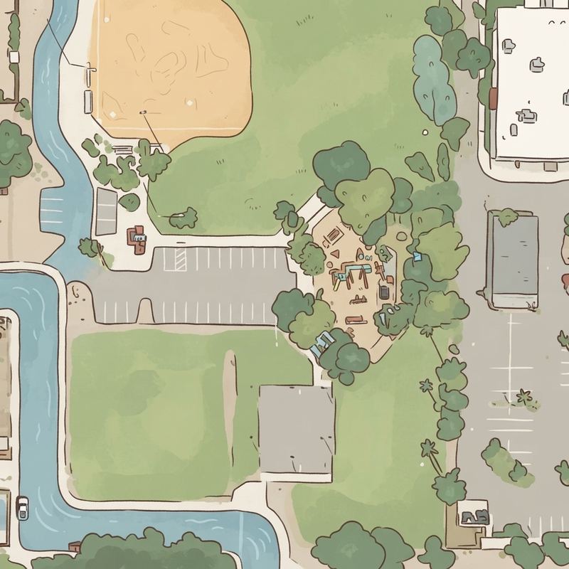 Illustrated map of Escobedo Park Playground