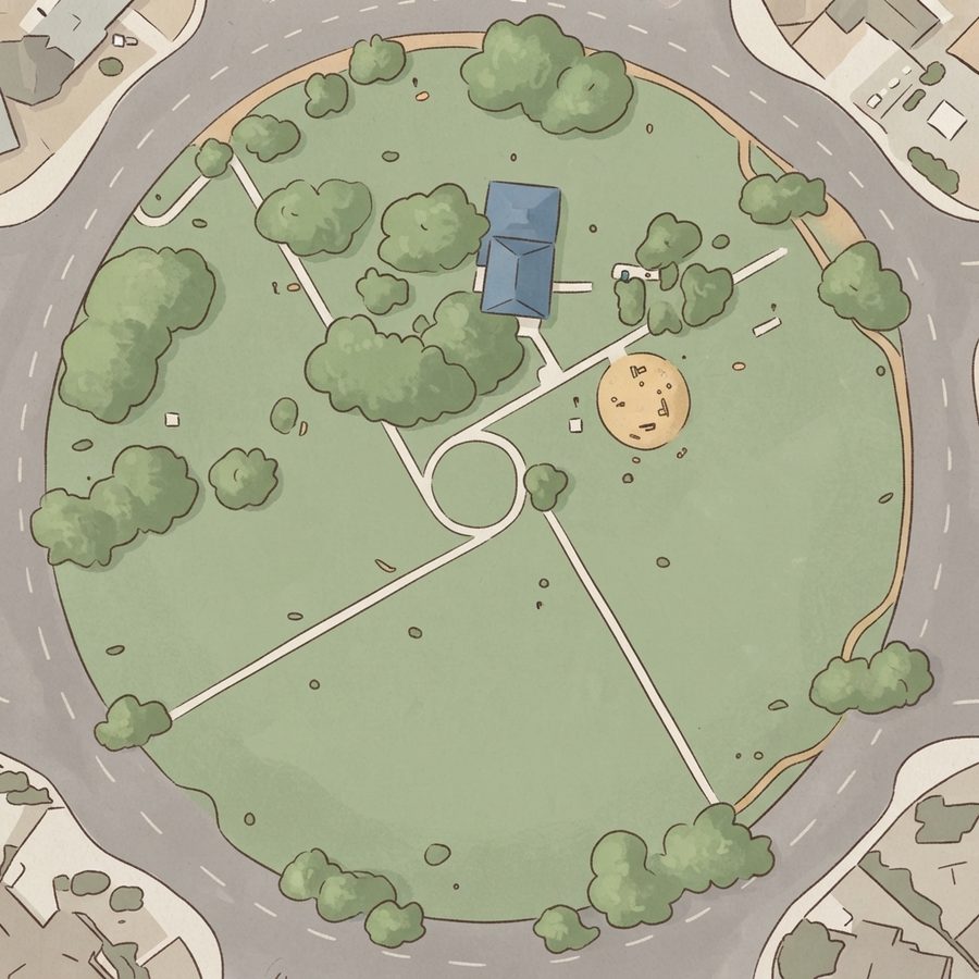 Illustrated map of Essex/West Charleston Lions Park