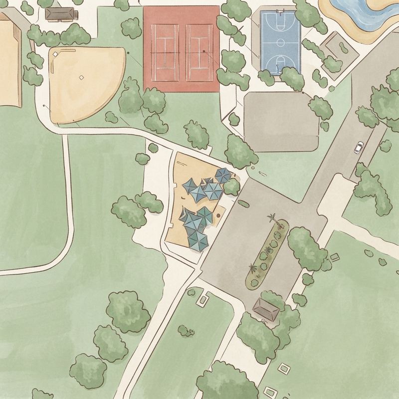 Illustrated map of Esteban Park