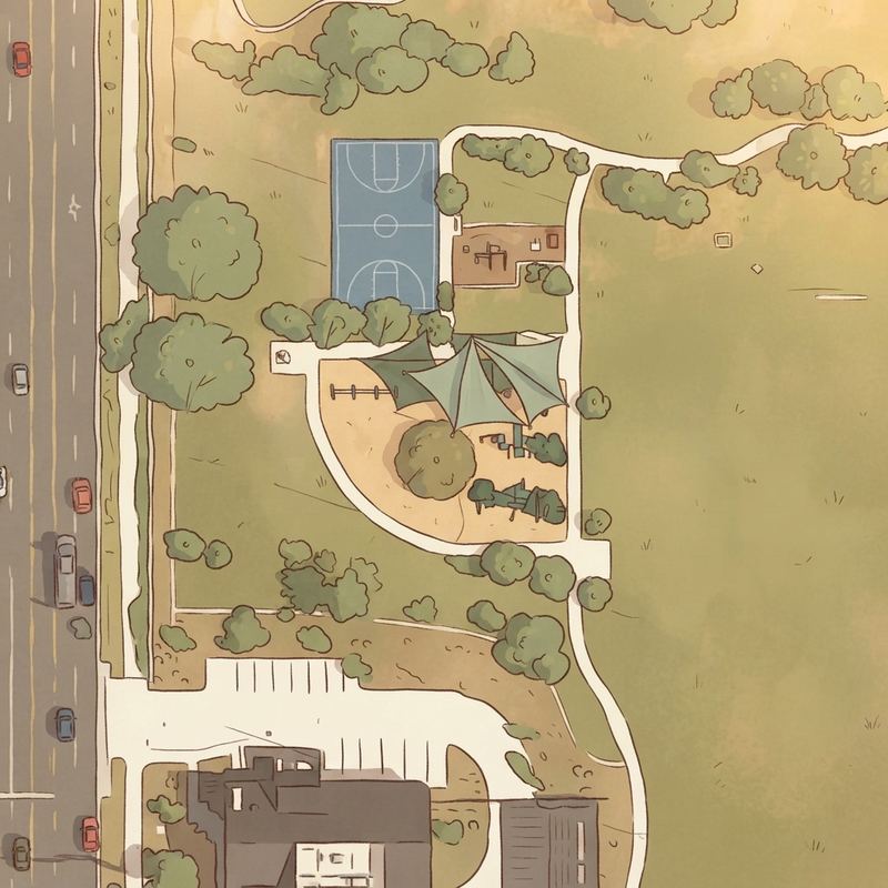 Illustrated map of Estrada Park Playground